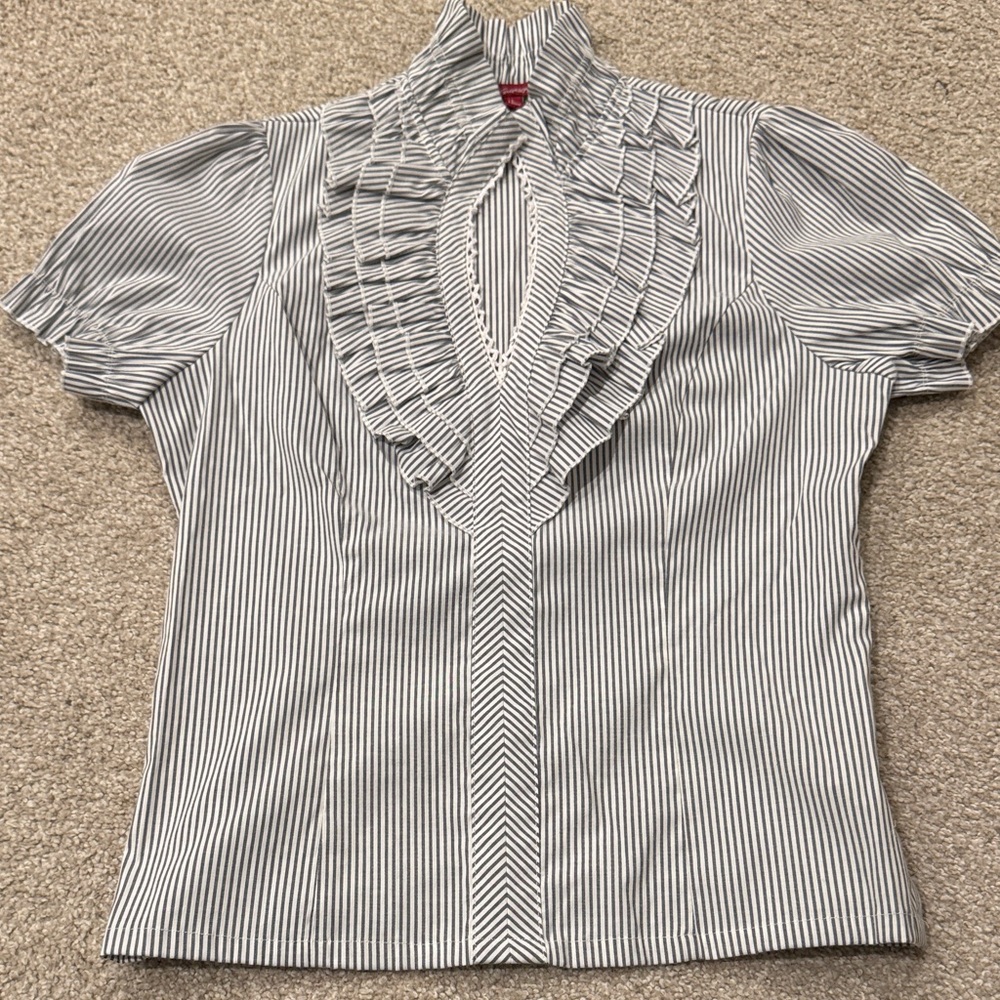 Striped Navy and White Women's Top